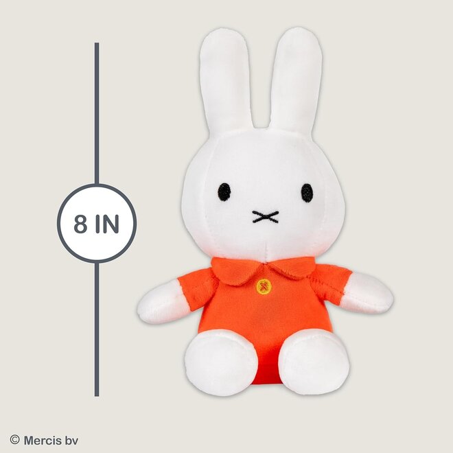 White Miffy 8" Plush Toy with Orange  Dress