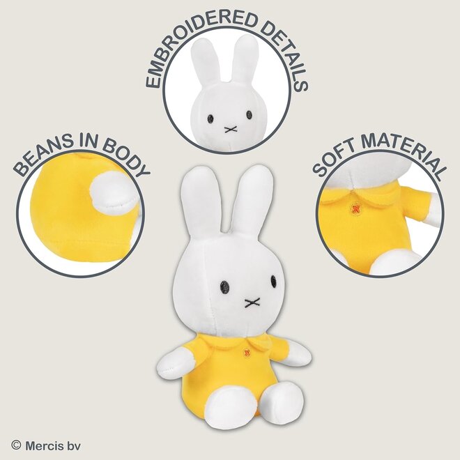 White Miffy 8" Plush Toy with Yellow  Dress