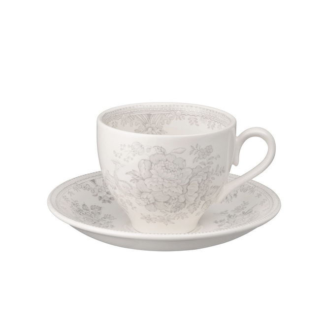 Dove Grey Asiatic Pheasants Teacup & Saucer
