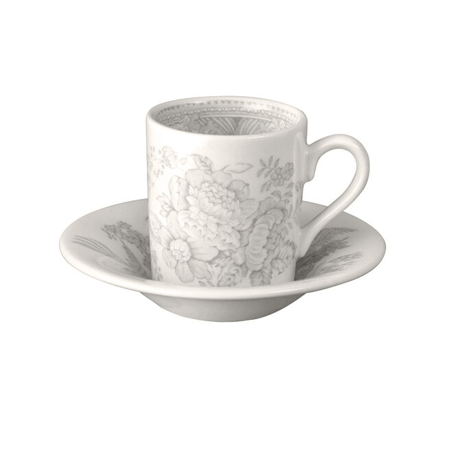 Dove Grey Asiatic Pheasants Espresso Cup & Saucer