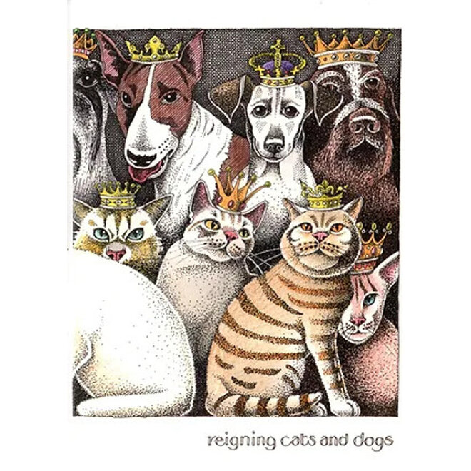 Reigning Cats & Dogs Greeting Card