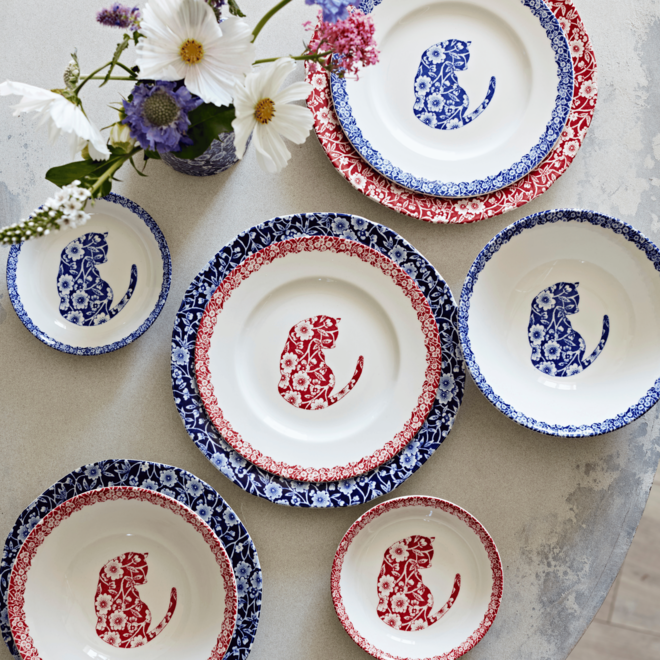 Blue Calico Cat Cereal Bowl