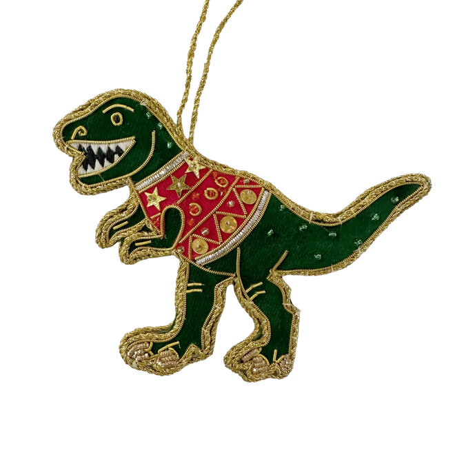 St. Nicolas T Rex in a Jumper Ornament
