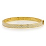 Salamander Cream & Gold Hinged Skinny Bangle