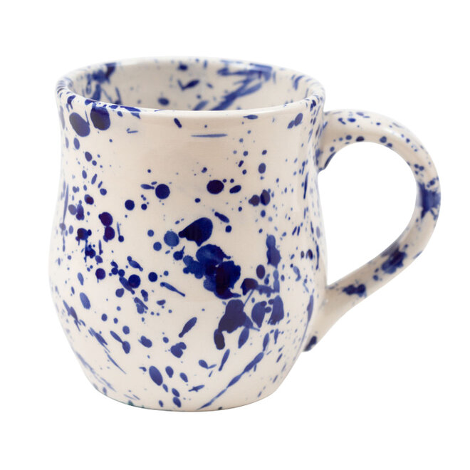 Ceramic Inspirations Blue Splatter Curved Mug