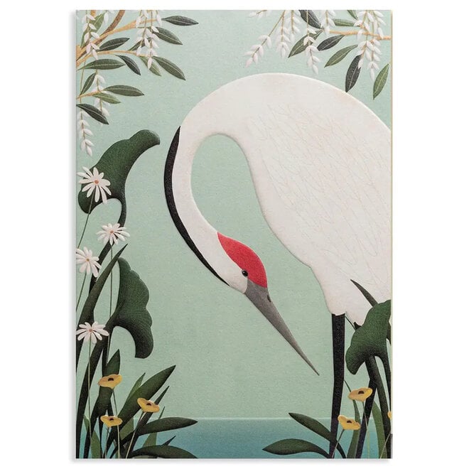 White Crane Greeting Card