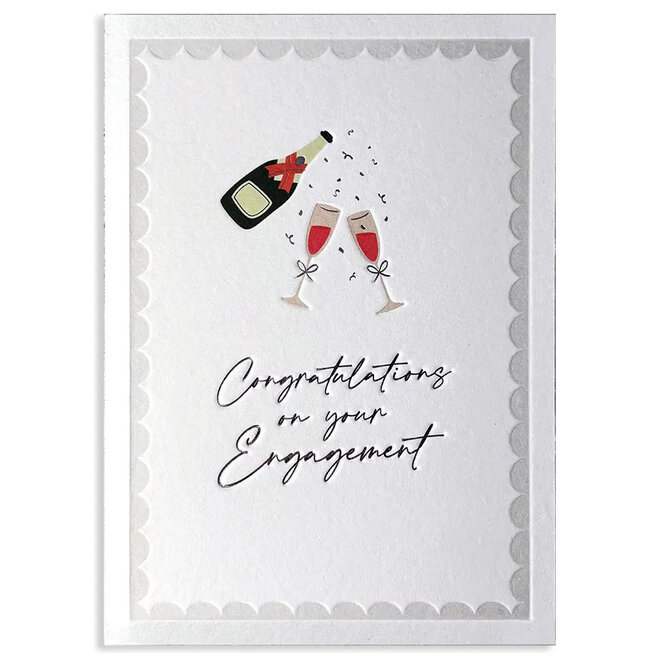 Champagne Engagement Card