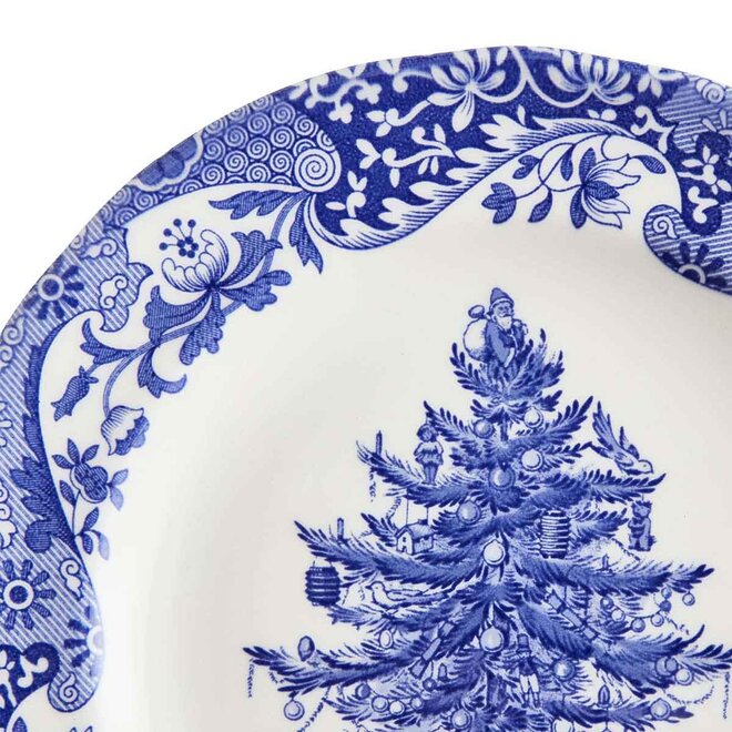 Blue Italian Christmas Tree Salad Plate