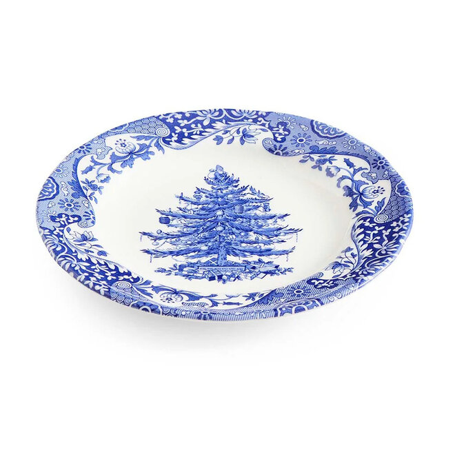 Blue Italian Christmas Tree Salad Plate