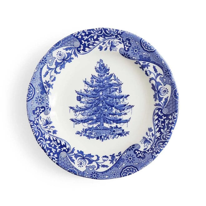 Blue Italian Christmas Tree 8" Plate