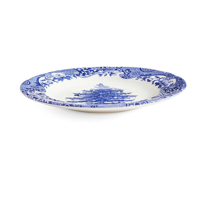 Blue Italian Christmas Tree Salad Plate