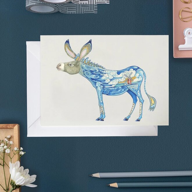Watercolor Donkey Greeting Card