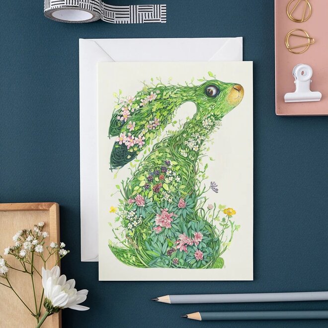 Watercolor Hare from the Wild Wood Greeting Card