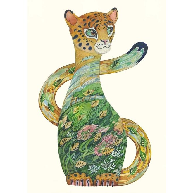 Watercolor Jaguar Cub Greeting Card
