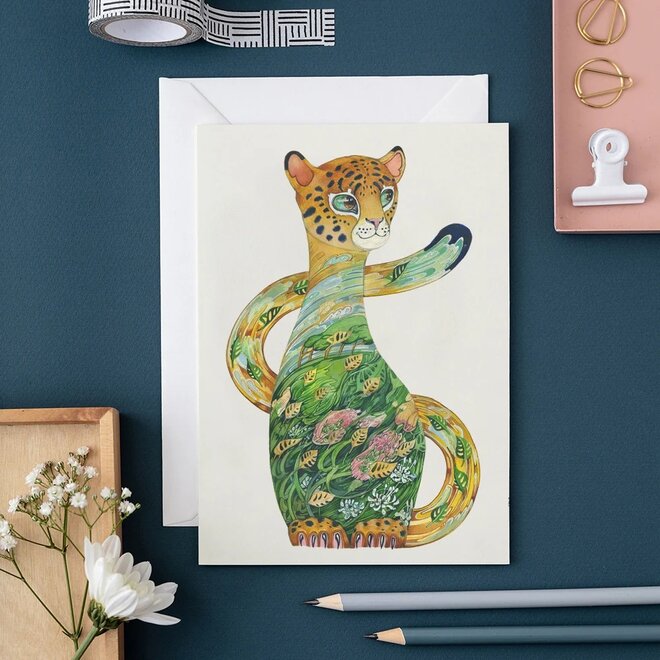 Watercolor Jaguar Cub Greeting Card
