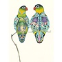 Watercolor Lovebirds Greeting Card