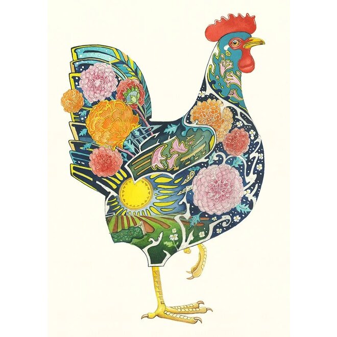 Watercolour Chicken Greeting Card
