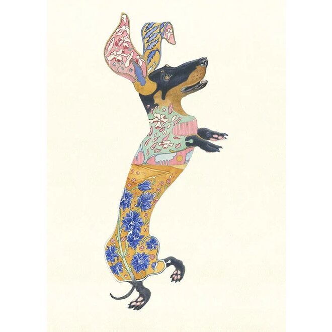 Watercolor Dachshund Greeting Card