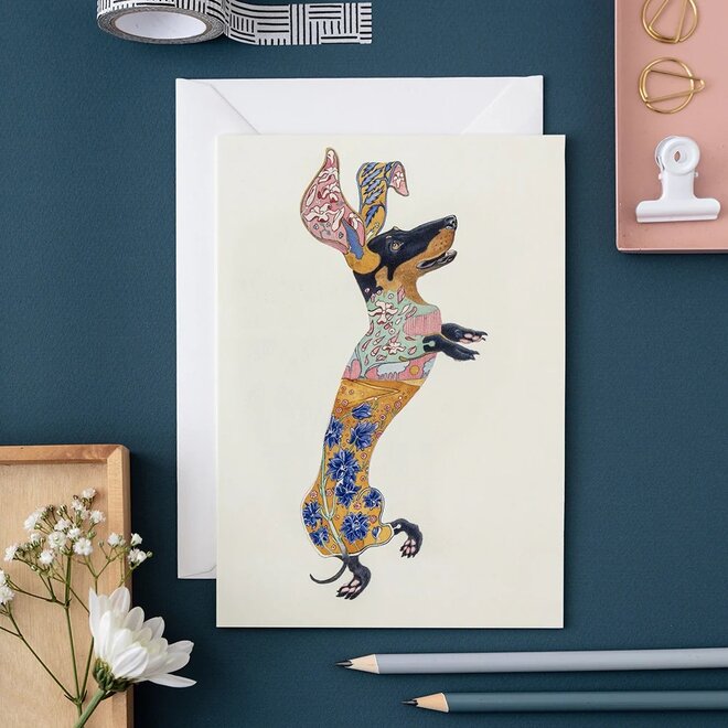 Watercolor Dachshund Greeting Card
