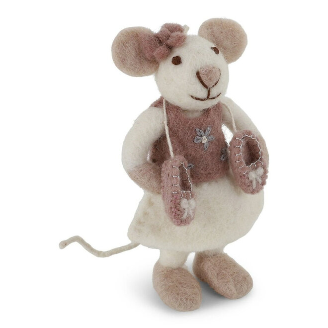 Gry & Sif White Ballerina Mouse Ornament