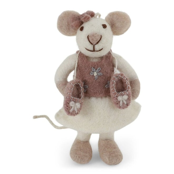 Gry & Sif White Ballerina Mouse Ornament