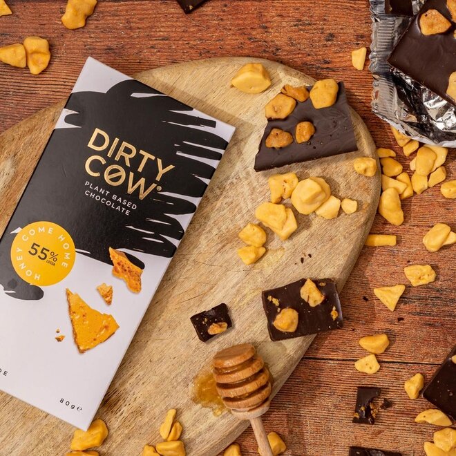 Dirty Cow Honeycomb Heaven Plant Based Chocolate Bar