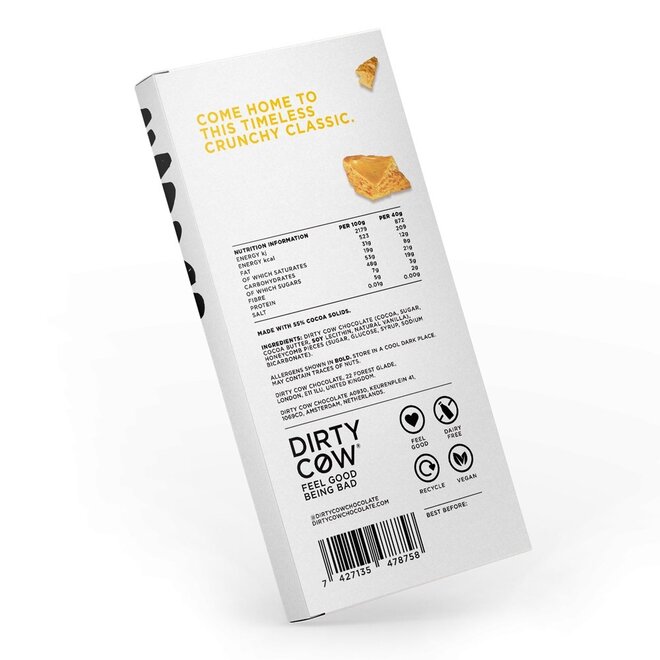 Dirty Cow Honeycomb Heaven Plant Based Chocolate Bar