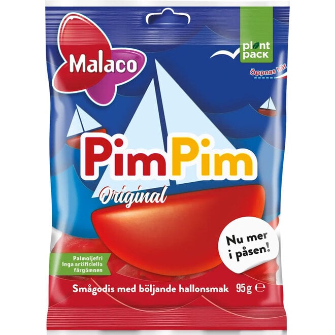 Malaco PimPim Gummy Raspberry Boats Bag