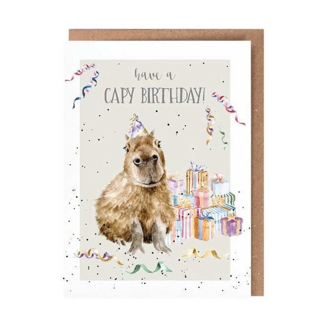 'The Happy-Bara' Capybara Birthday Card