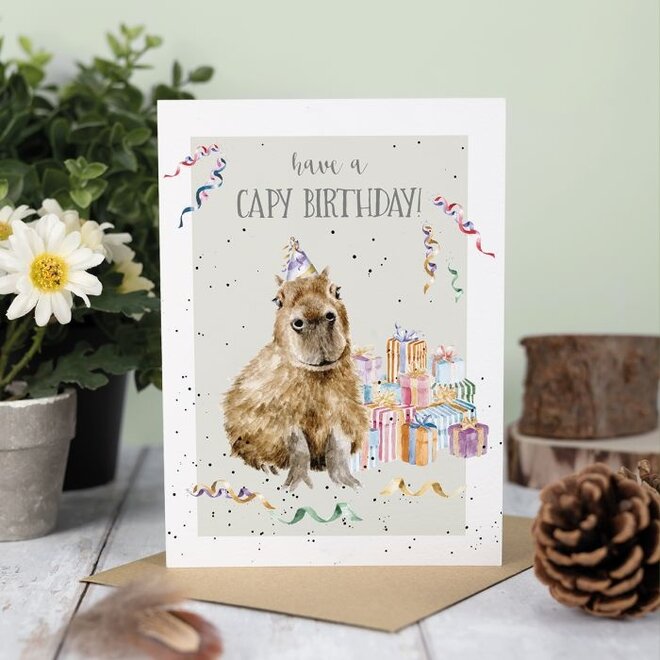 'The Happy-Bara' Capybara Birthday Card
