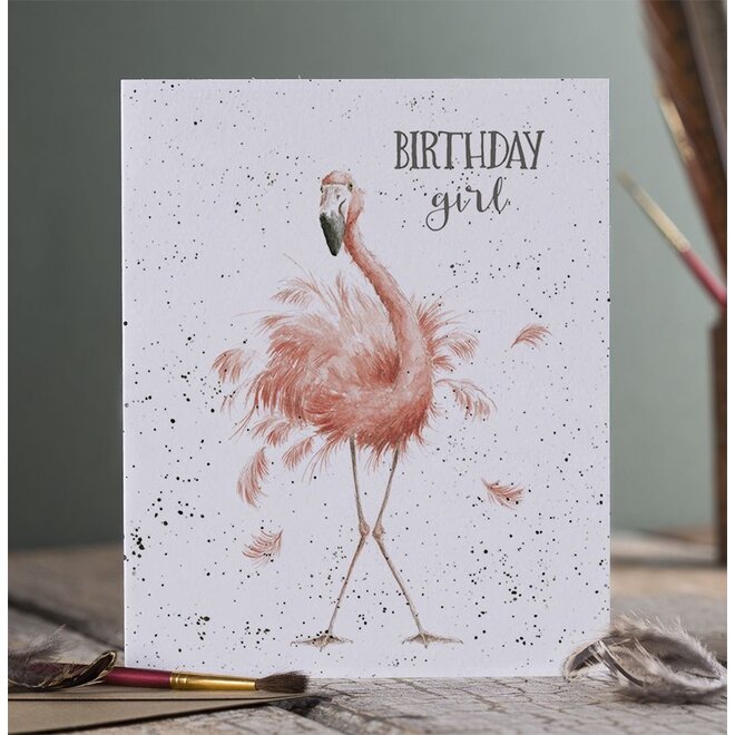 'Birthday Girl' Flamingo Birthday Card