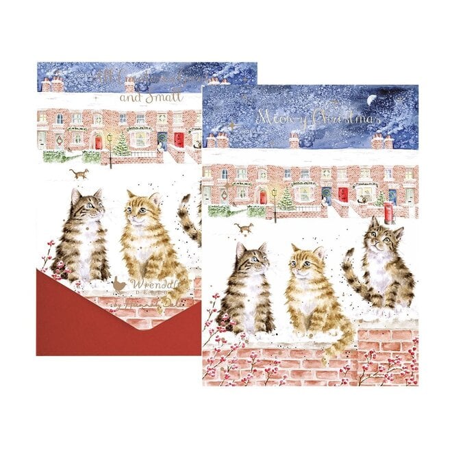 'In the Lane Snow is Glistening' Cat Boxed Christmas Cards