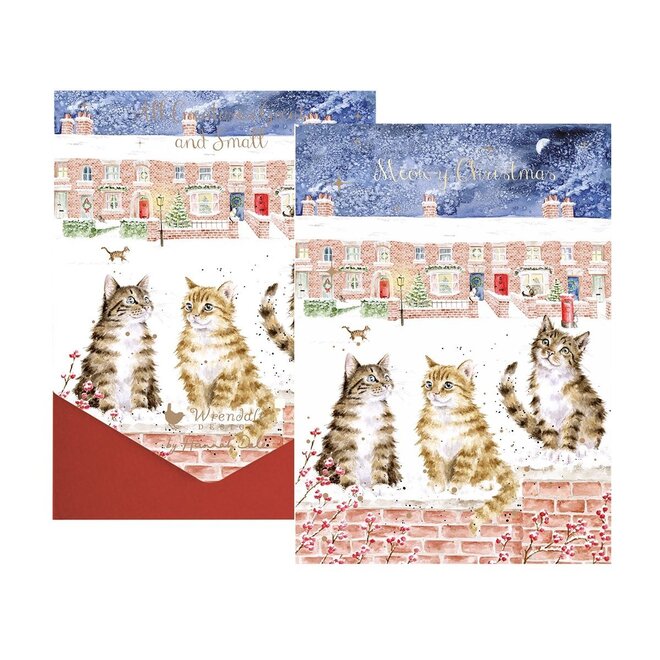 'In the Lane Snow is Glistening' Cat Boxed Christmas Cards