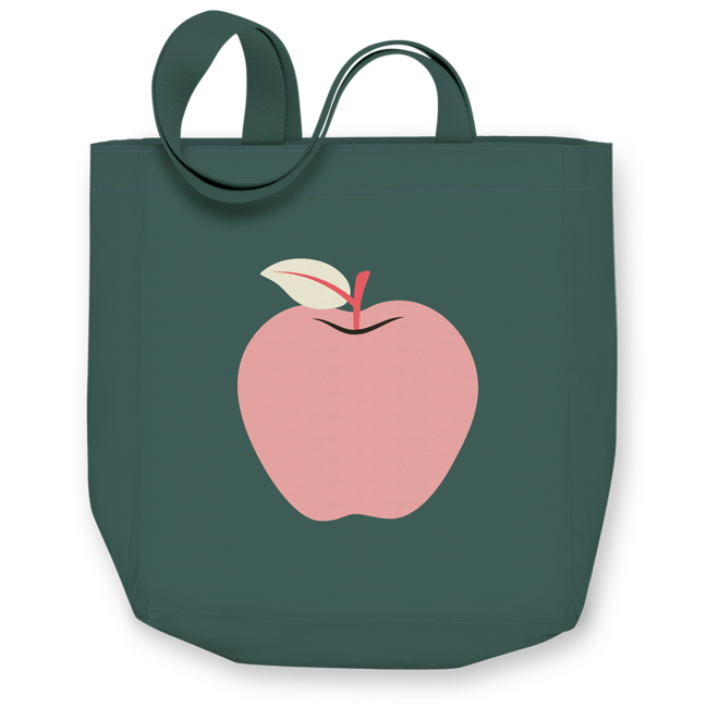 Book Smarts Pink Apple Tote Bag