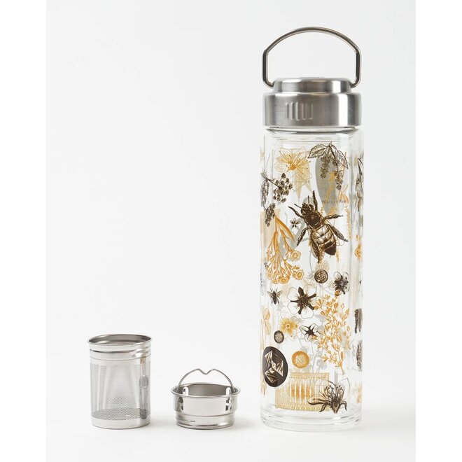 Honey Bees Tea Infuser Glass Bottle
