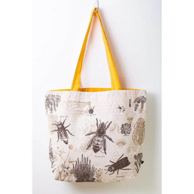 Honey Bee Cream Canvas Tote Bag