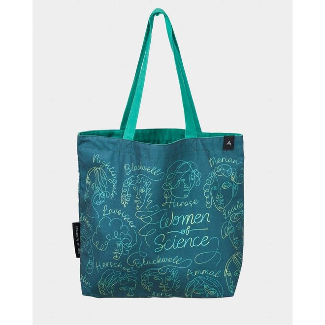 Women of Science Green Canvas Tote Bag