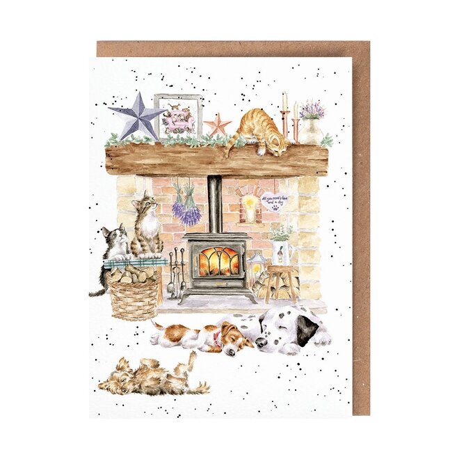'There's No Place Like Home' Cat & Dog Greeting Card