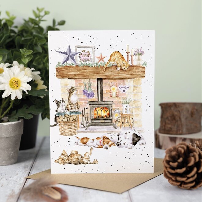 'There's No Place Like Home' Cat & Dog Greeting Card