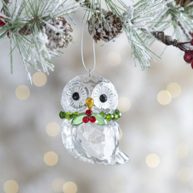 Holiday Wreath Owl Ornament