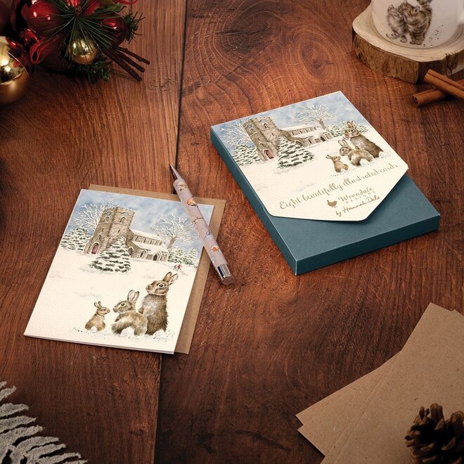 'Silent Night' Rabbit Boxed Christmas Cards