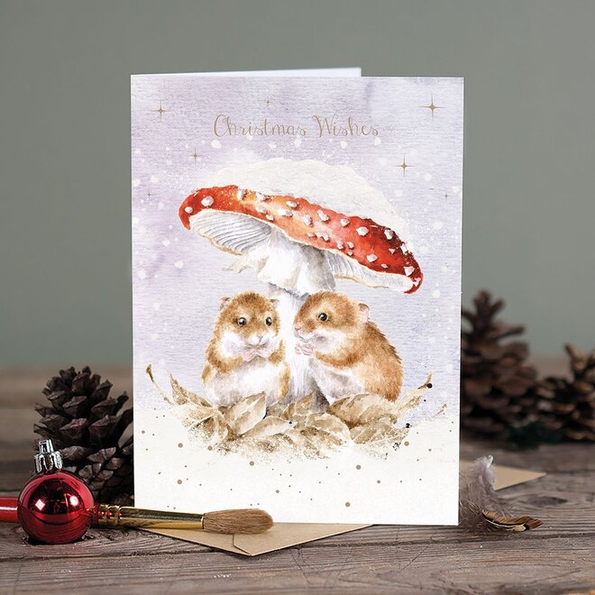 'Mushroom at the Inn' Mouse Christmas Card