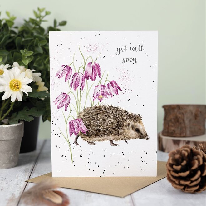 'Little Wanderer' Hedgehog Get Well Soon Card