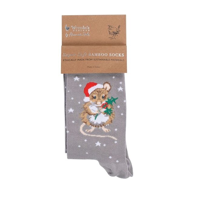 'Christmouse' Mouse Grey Women's Socks