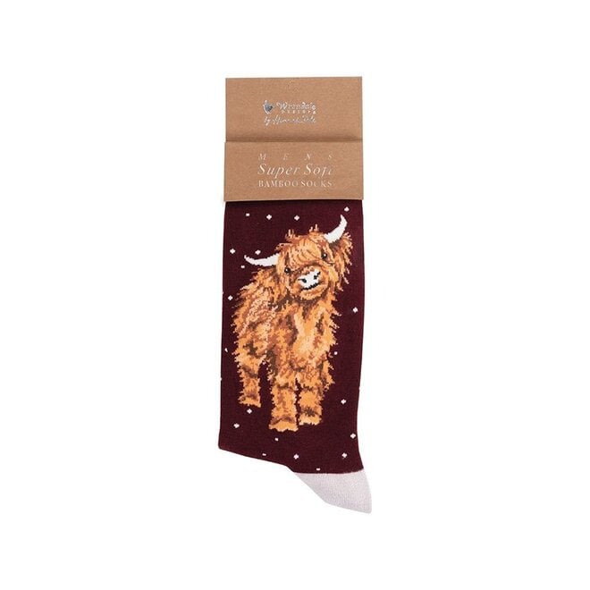 'A Highland Christmas' Highland Cow Men's Socks