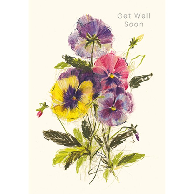 Pansies Get Well Soon Card