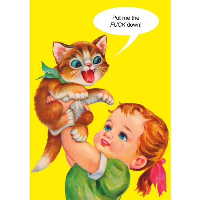Put Me Down Cat Greeting Card