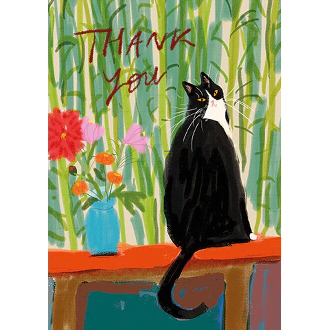 Bamboo Cat Thank You Card