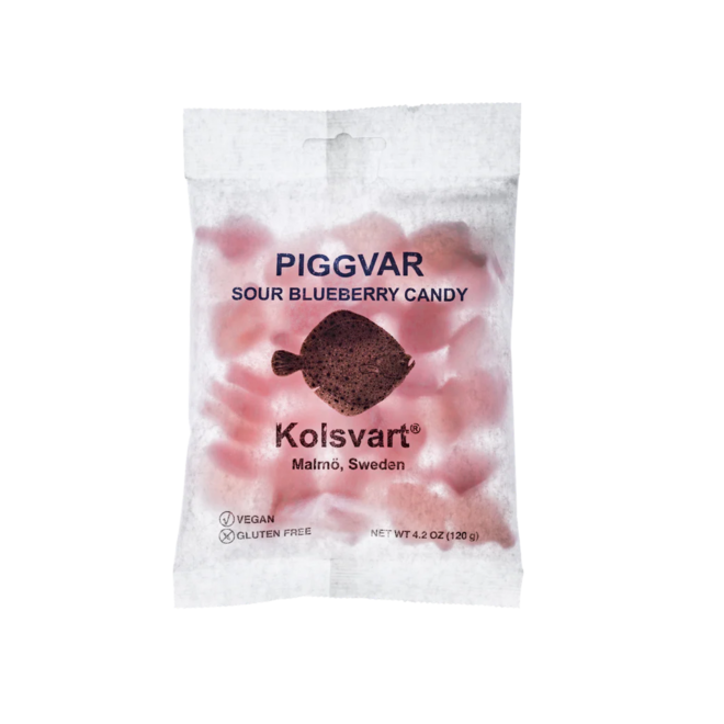 Kolsvart Piggvar Sour Blueberry Candy Fish 120g