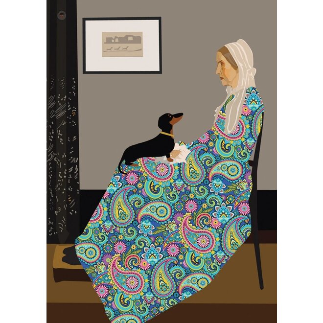 Whistler's Paisley Mother Dachshund Birthday Card